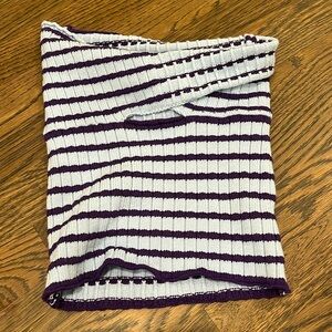 Blue and purple tube top coverup with hole